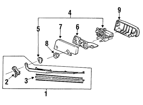1993 Honda Civic Rear Wiper Components Arm & Blade, RR. Windshield Wiper Diagram for 76740-SR3-003
