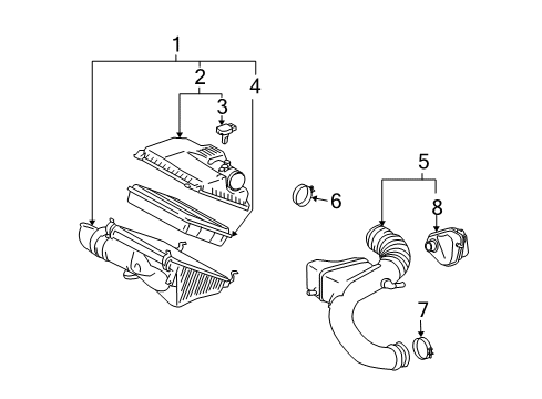 2009 Lexus GX470 Powertrain Control Air Cleaner Assembly Diagram for 17700-50251