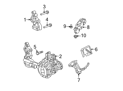 2012 Ram 1500 Engine & Trans Mounting Bracket-Transmission Mount Diagram for 55366619AH