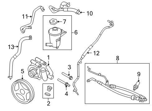 2009 Ford F-150 P/S Pump & Hoses, Steering Gear & Linkage Pressure Line Assembly Diagram for 9L3Z-3A719-G