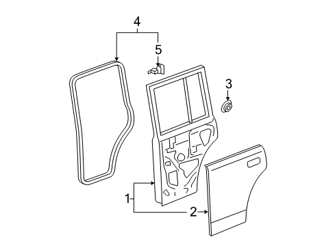 2004 Scion xB Rear Door Outer Panel Diagram for 67114-52040