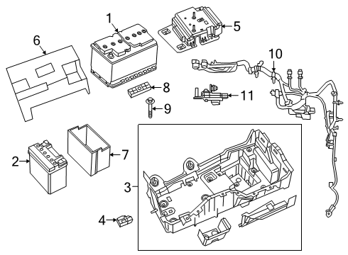 2020 Jeep Gladiator Battery Battery-Auxiliary Diagram for BAAUA200AA