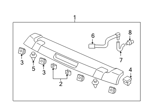 2012 Honda Pilot Rear Spoiler Bolt, Garnish (6MM) Diagram for 90303-SHJ-A00