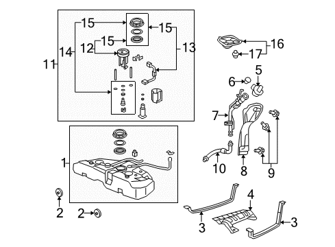 2014 Acura TL Fuel Injection Tube, Filler Neck Diagram for 17651-TA0-A01