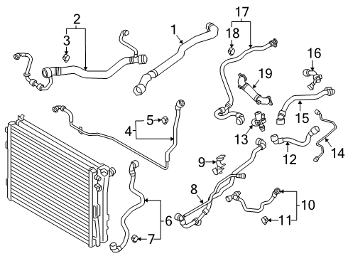 2019 BMW Z4 Hoses, Lines & Pipes HOSE HEATER RETURN Diagram for 17128689864