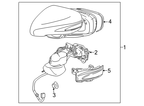 2010 Lexus IS250 Outside Mirrors ACTUATOR Sub-Assembly, Outer Mirror Diagram for 87909-53470-A0