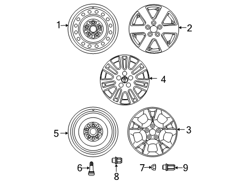 2008 Toyota Sienna Wheels Wheel, Alloy Diagram for 42611-08040