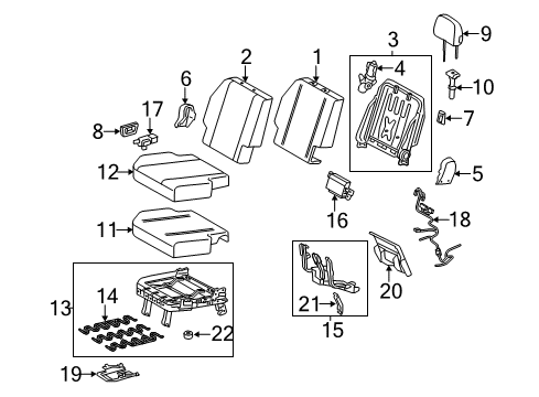 2011 Toyota Sienna Third Row Seats Seat Cushion Pad Diagram for 79235-08040