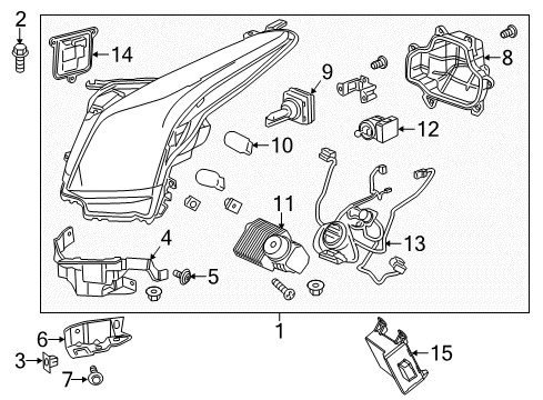 2015 Cadillac ATS Headlamps Composite Headlamp Diagram for 23331287