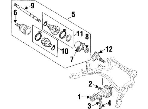 1997 Infiniti Q45 Axle & Differential - Rear Shaft-Rear Drive, RH Diagram for 39704-30P50