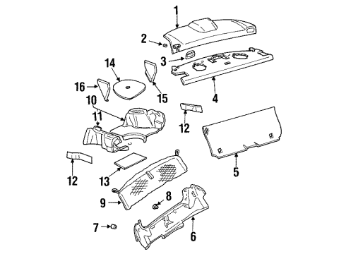 1997 Chevrolet Monte Carlo Interior Trim - Rear Body Insulator Diagram for 10289205