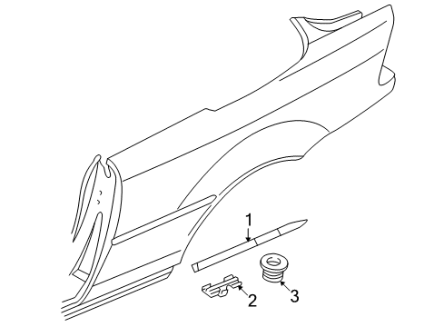 2002 BMW M3 Exterior Trim - Quarter Panel Moulding, Fender, Primed Rear Left Diagram for 51137893679