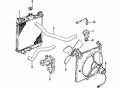 1985 Chevrolet Sprint Cooling System, Radiator, Water Pump, Cooling Fan Pump Assembly Diagram for 96069358