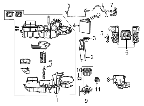 2009 Chrysler Aspen A/C Evaporator & Heater Components Resistor-Blower Motor Diagram for 5061575AA