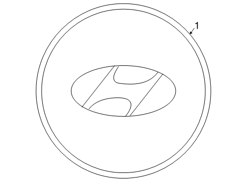 2011 Hyundai Azera Wheel Covers & Trim Aluminium Wheel Hub Cap Assembly Diagram for 52960-3K220
