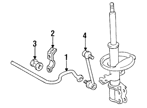 1993 Toyota Camry Stabilizer Bar & Components - Rear Bar, Stabilizer, Rear Diagram for 48812-33070