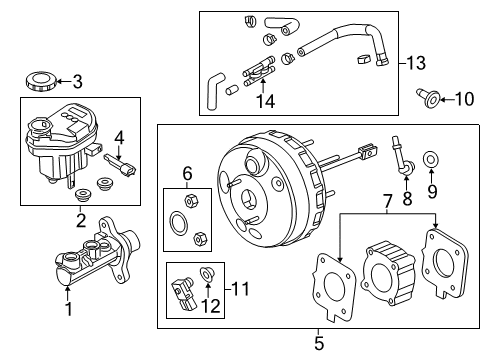 2015 Ford Explorer Hydraulic System Vacuum Tube Diagram for EB5Z-9C490-C