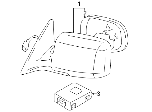 1999 Lexus ES300 Outside Mirrors Mirror Assy, Outer Rear View, LH Diagram for 87940-33190-E1