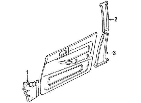 1991 Toyota Cressida Interior Trim - Pillars, Rocker & Floor Garnish, Center Pillar, Upper LH Diagram for 62420-22030-02