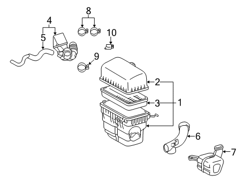 2001 Lexus RX300 Powertrain Control Cap Sub-Assy, Air Cleaner Diagram for 17705-20140