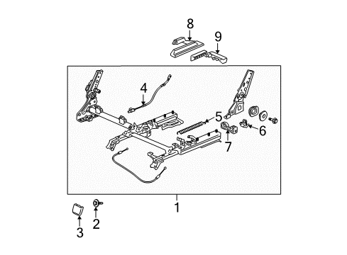 2004 Acura MDX Tracks & Components Bolt-Washer (10X25) Diagram for 93405-10025-08