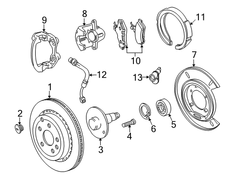 2016 Chevrolet Caprice Brake Components Front Pads Diagram for 92257988