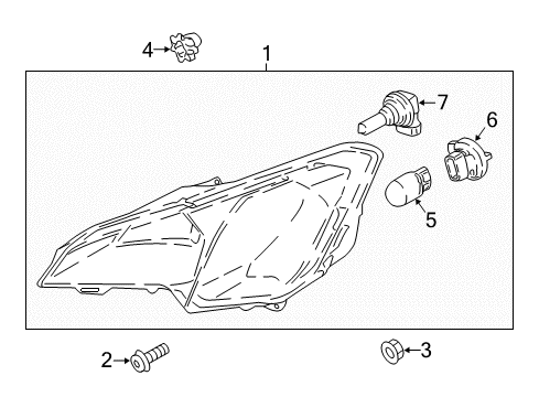 2021 Ford EcoSport Bulbs Fog Lamp Assembly Diagram for GN1Z-13200-AC