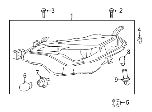 2017 Toyota Corolla Bulbs Headlamp Assembly Diagram for 81110-02M70