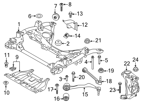 2017 BMW 430i Gran Coupe Front Suspension Components, Stabilizer Bar Hexagon Screw With Flange Diagram for 31106885777
