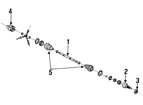 1988 Buick Reatta Drive Axles - Front Axle Shaft Assembly Diagram for 26015544