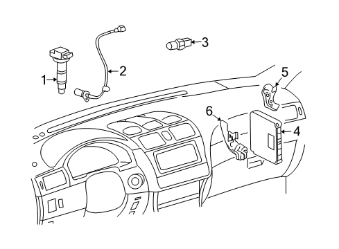 2004 Toyota Solara Ignition System ECM Lower Bracket Diagram for 89668-06080