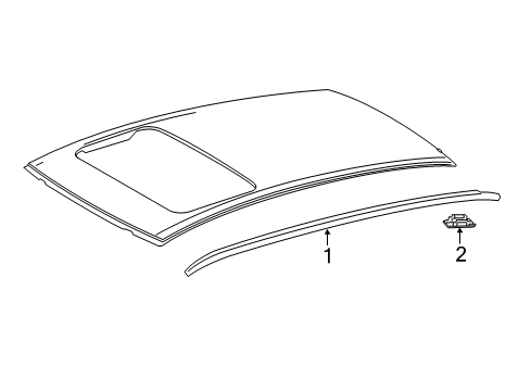 2018 Toyota Camry Exterior Trim - Roof Drip Molding Diagram for 75556-06090