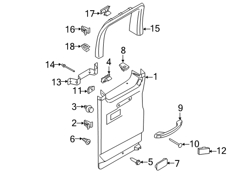 2016 Ford Transit-350 Interior Trim - Side Loading Door Mount Bracket Diagram for EK4Z-6124160-A