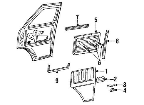 1995 GMC G1500 Interior Trim - Front Door Escutcheon Diagram for 9621970