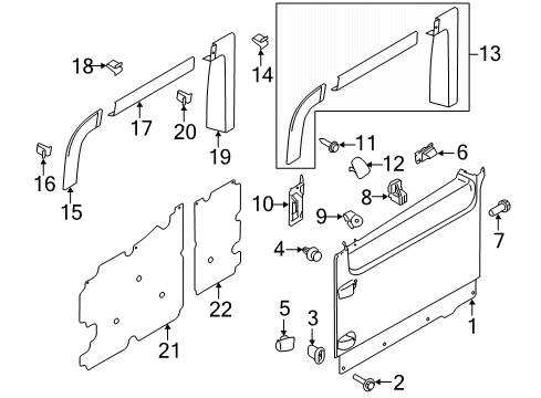 2015 Ford Transit-350 HD Interior Trim - Side Loading Door Grommet Diagram for CK4Z-1521999-AB