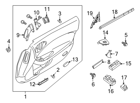 2018 Nissan 370Z Door & Components Clip Diagram for 66916-VC300