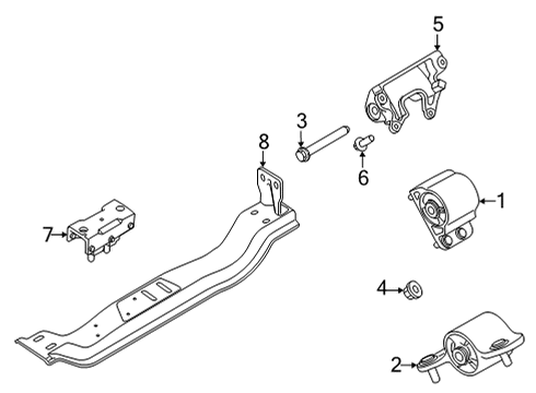 2021 Ford F-350 Super Duty Engine & Trans Mounting Mount Bracket Diagram for LC3Z-6030-A