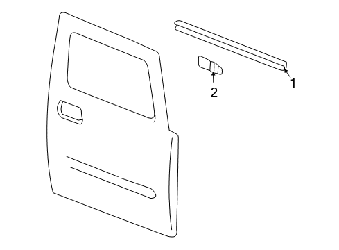 2006 Hummer H2 Exterior Trim - Front Door Nameplate Diagram for 15771366