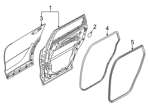 2022 Kia Sorento Door & Components Panel Assembly-Rear Door Diagram for 77003P2000