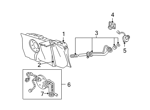 2006 Ford Crown Victoria Senders Filler Cap Diagram for 7W7Z-9030-A