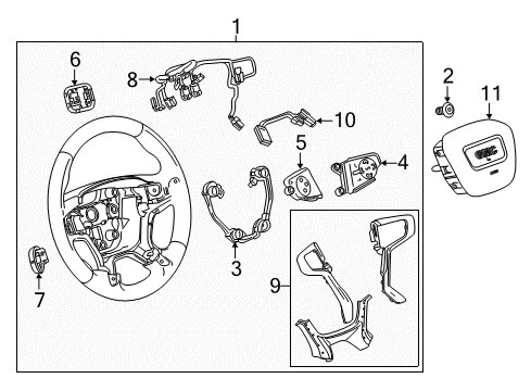 2019 GMC Terrain Steering Column & Wheel, Steering Gear & Linkage Cruise Switch Diagram for 23506199