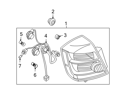 2008 Nissan Sentra Bulbs Lamp Assembly-Rear Combination, RH Diagram for 26550-ET00B