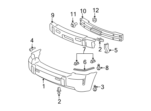 2006 Chevrolet HHR Rear Bumper Absorber Diagram for 20838784