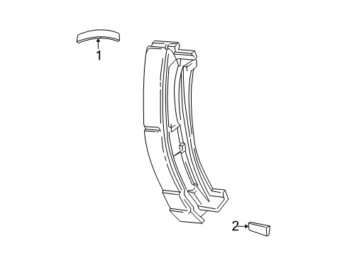 1998 Ford Ranger Exterior Trim - Cab Body Side Molding Diagram for XL5Z-1051729-APTM