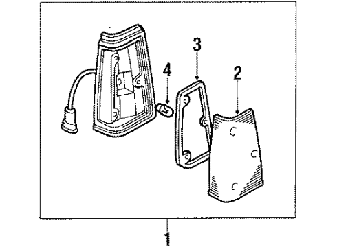 1984 Nissan 720 Side Marker Lamps Lamp ASY Front Diagram for 26185-10W00