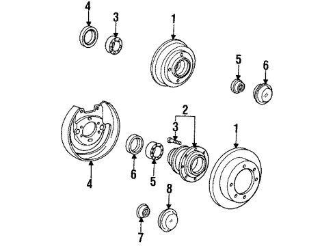 1995 Hyundai Elantra Disc Brake Components - Rear Adaptor-Rear Brake, LH Diagram for 58240-28310