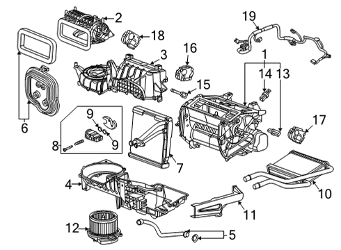 2020 Chevrolet Corvette Blower Motor & Fan Blower Motor Diagram for 84759350