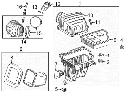 2013 Chevrolet Camaro Air Intake Outlet Duct Diagram for 92229653