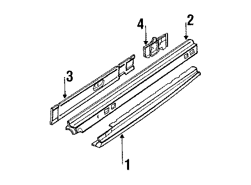 1990 Oldsmobile Cutlass Supreme Rocker Panel BAFFLE, Door Opening Rocker Panel Diagram for 10102927