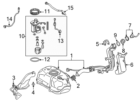 2014 Toyota Prius C Fuel Supply Fuel Tank Diagram for 77001-52360